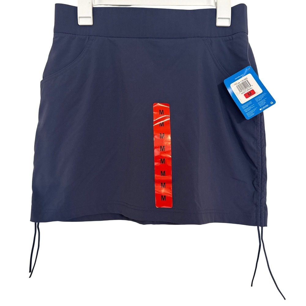 Columbia Skort Navy Blue Omni-Shield Ruched Hiking Active Womens Medium M